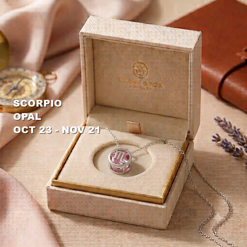 ZODIAC SIGN AND BIRTHSTONE NECKLACE
