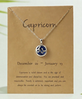 Zodiac Signs + Birthstone Necklace S-925